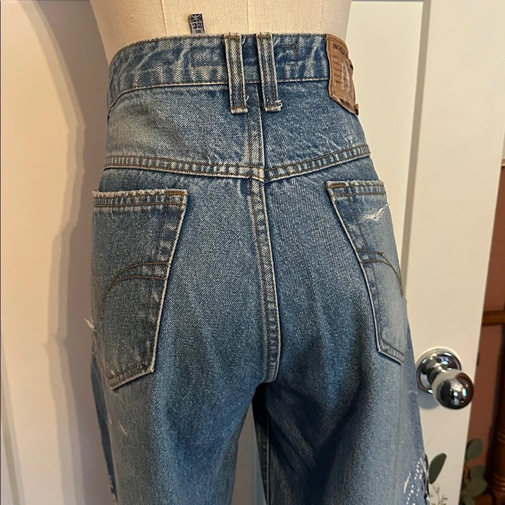 Ingalls Denim Line men’s 100 cotton 32x36 graffiti distressed Korean K-pop jeans